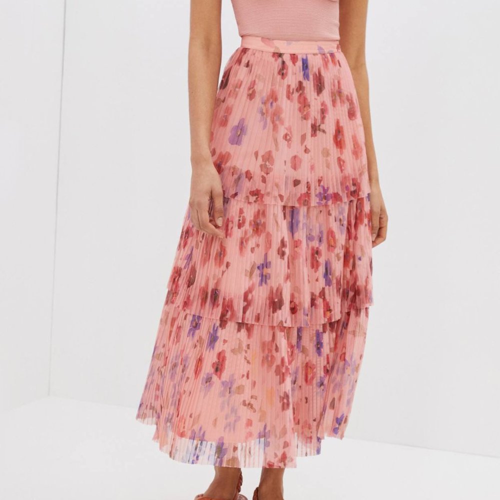 HTF Anthropologie Tomasa Pleated Tulle Midi Skirt - Picture 3 of 8